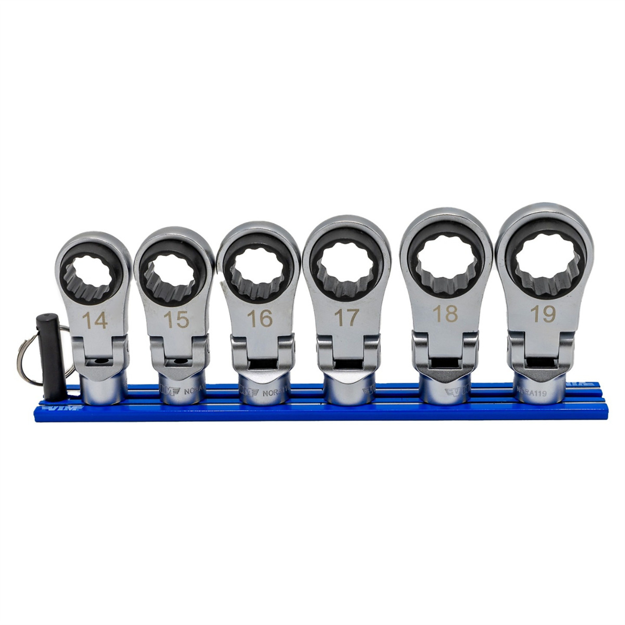 VIM Tools NORA150XL Flex Head Ratcheting Handle For 3 8 Inch Drive Extensions Offset Design Tight Access 72 Tooth Mechanism Reverse Switch Compact Storage Blue Magrail